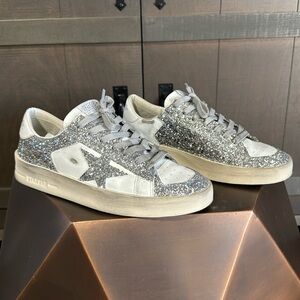 Golden Goose Stardan ✨ White & Silver Glitter / 39